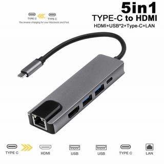 Hub USB C HDMI Ethernet 5...