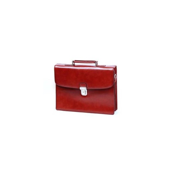 SERVIETTE CUIR 2 SOUFFLETS CROUTE DE CUIR ROUGE