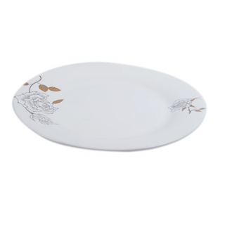 Assiette en porcelaine plate 1 pièce – Blanc motif fleur
