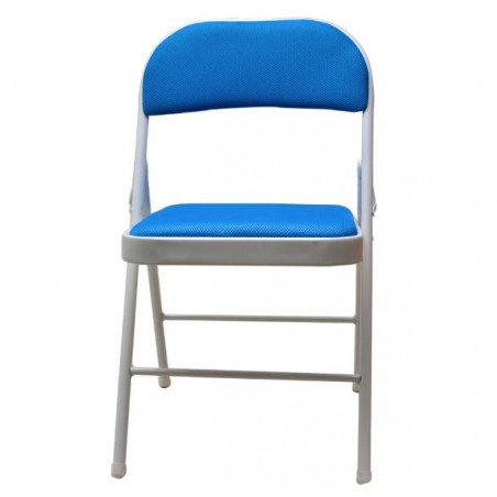 Chaise pliante à dossier mousse et métal – Bleu