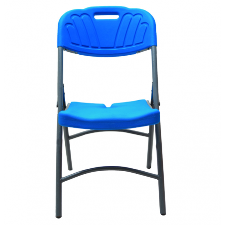 Chaise pliante plastique et métal – Bleu