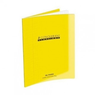 CAHIER PIQUE 17*22 96PAGES POLYPROPYLENE JAUNE 90GRS SEYES