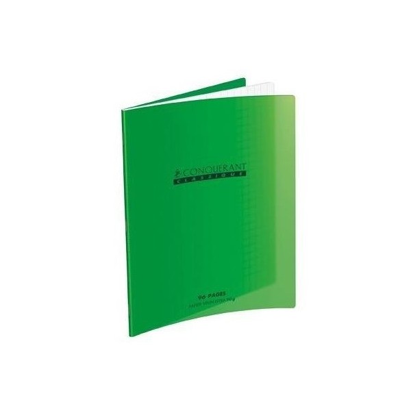 CAHIER PIQUE 17*22. 96PAGES VERT 90GRS SEYES POLYPROPYLENE