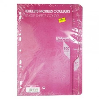 FEUILLE MOBILE A4 80GRS 100PAGES SEYES ROSE PAQUET 50 S-FILM