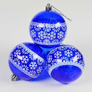Boule de Noël pour sapin- Lots de 4 boules – Bleu 3