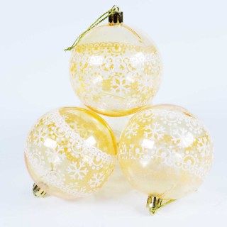 Boule de Noël pour sapin- Lots de 4 boules – Orange