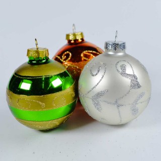 Boule de Noël pour sapin- Lots de 6 boules – Multicouleurs
