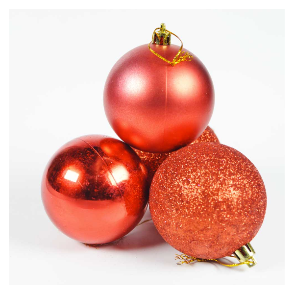 Boule de Noël pour sapin- Lots de 8 boules – Rouge