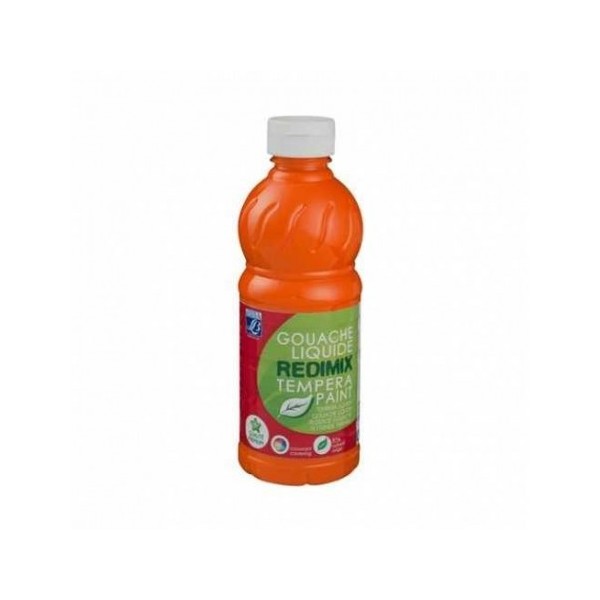 gouache liquide orange flacon 500ml