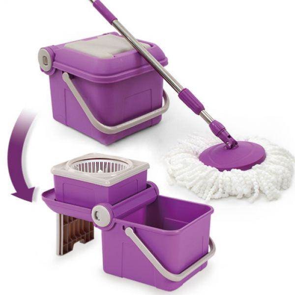 Balai Serpillière Rotatif tournant 360° Jeobest avec seau et essoreuse-Violet  - Accessoires de nettoyage - Achat & prix